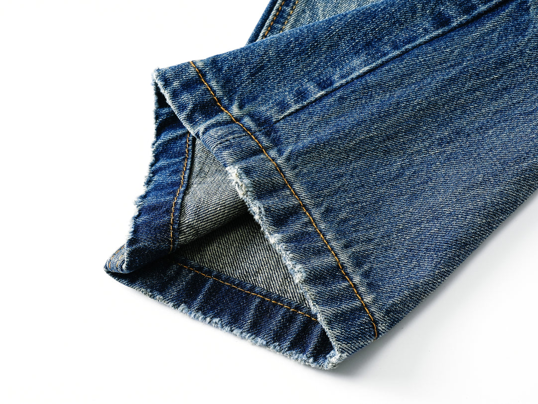 Relaxed Wide-Leg Distressed Jeans