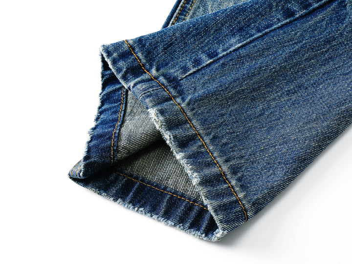 Relaxed Wide-Leg Distressed Jeans