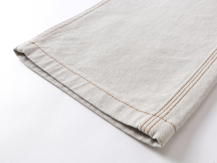 Relaxed Wide-Leg Jeans — Sand